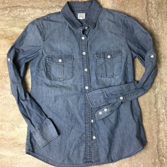 blue jean button down shirt